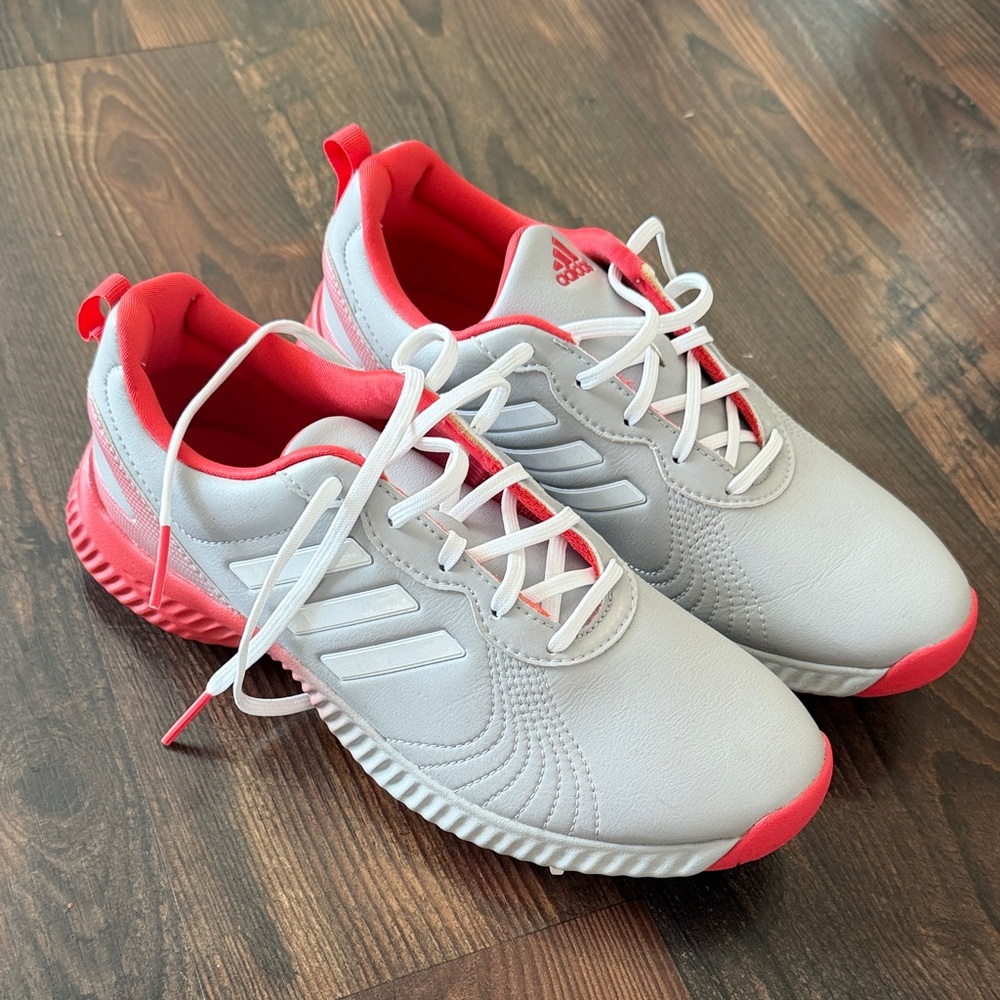 adidas Women's White and Coral Athletic Sneakers